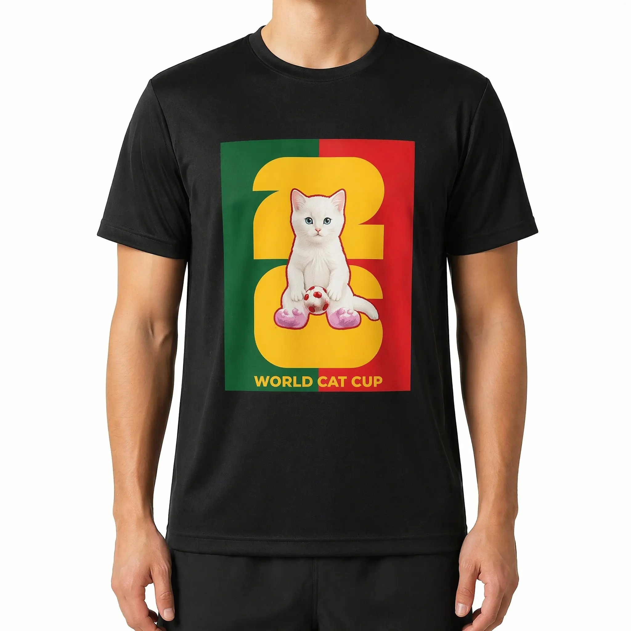 T-shirt graphique sur le thème de la Coupe du monde des chats du Portugal Cilekli Don