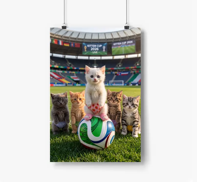 Affiche sur le thème de la tasse à chat à la fraise (2)