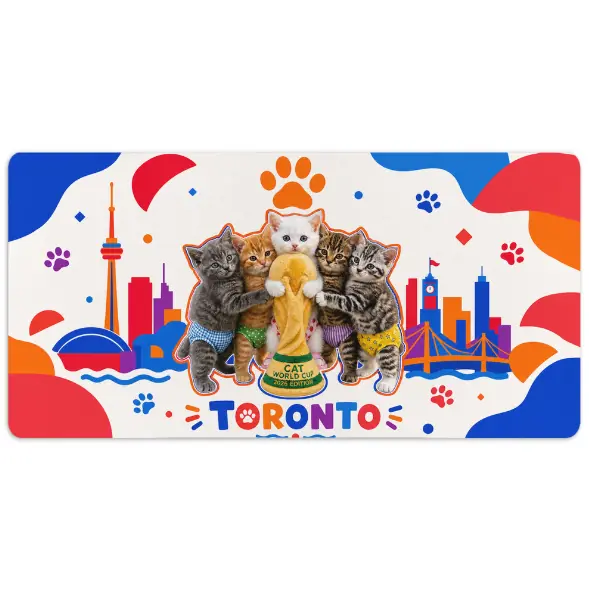 Tapis de souris à motif sur le thème de la Coupe du monde des chats Cilekli Don à Toronto 🐱