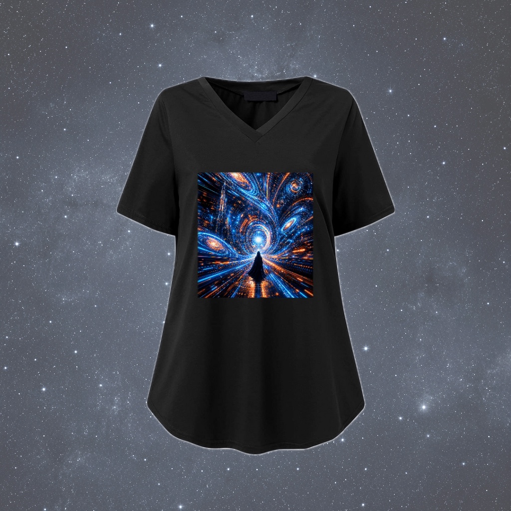 Richy Drinkwater Artwork, Women's V Neck Graphic T-Shirt