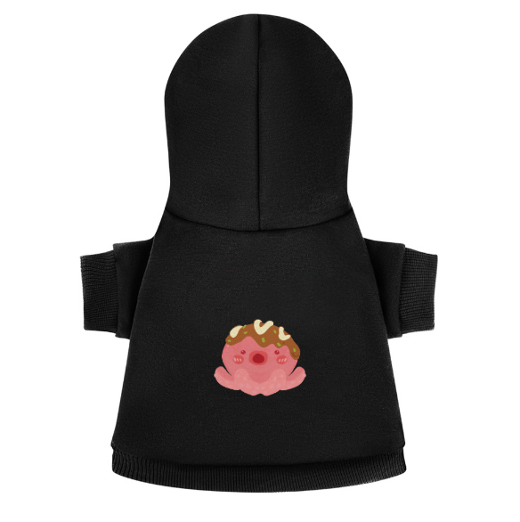 Brooke Adams Art,  Octopus with Brown Toppings, Pet Cotton Pullover Hoodie