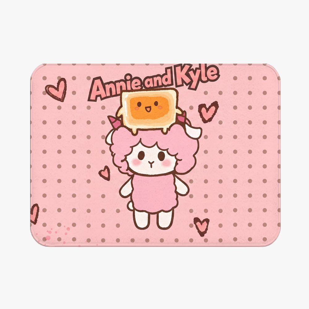 Miemie rice cake bathroom non-slip floor mat, cute cartoon pink lamb absorbent door mat