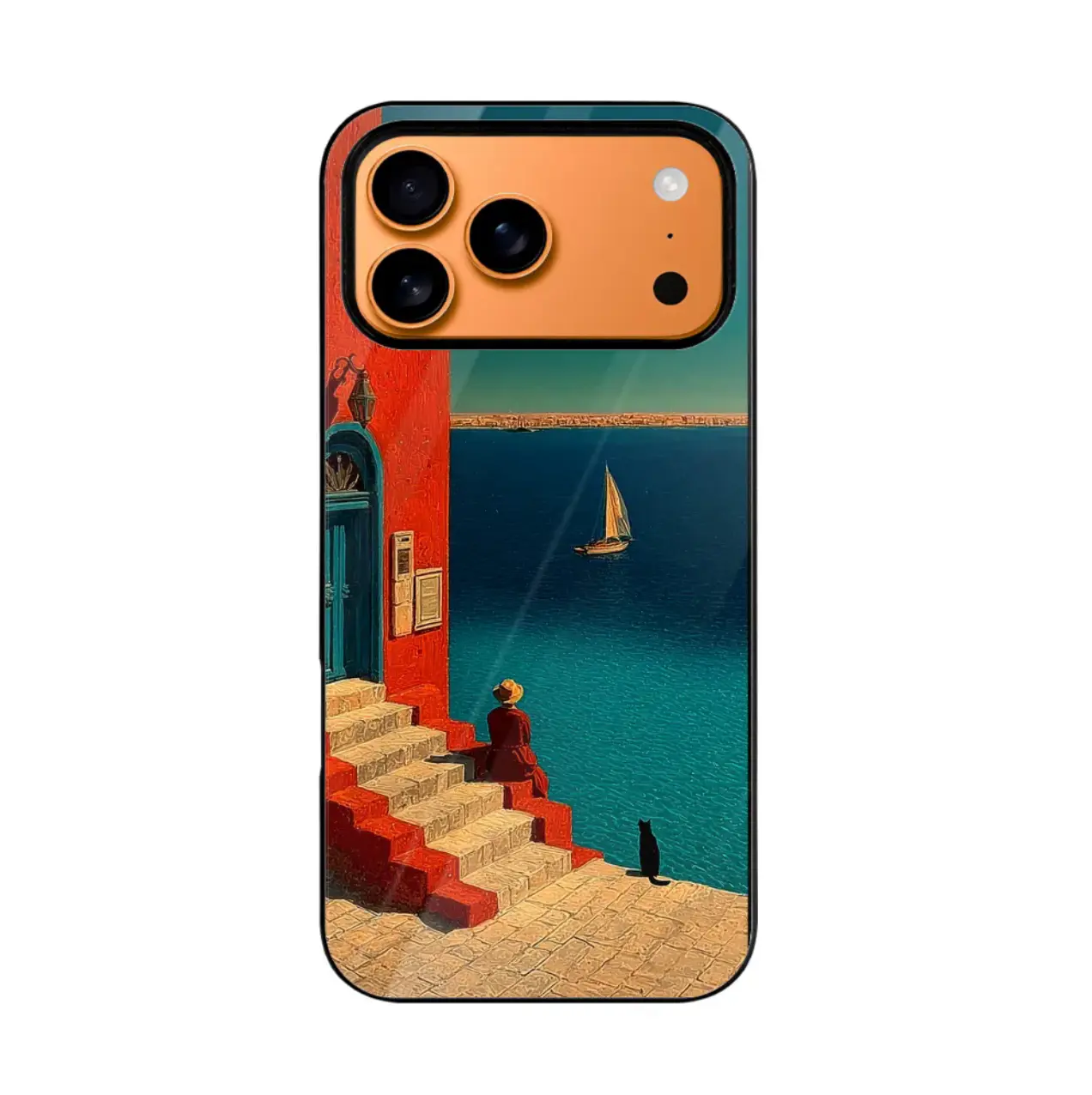 VividShield iPhone 17 Pro Max Hülle, Juan Brufal 100% authentisch & lizenziert, Kunstdruck schlanke TPU-Handyhülle, Mittelmeer-Design, stoßfeste Schutzhülle