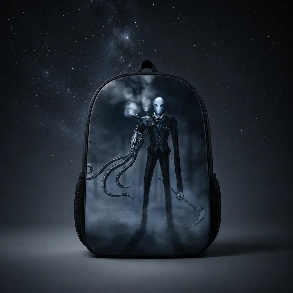 Polyester-Rucksack (mit Stäbchen), Steampunk Slender Man, 420g einseitiger Druck