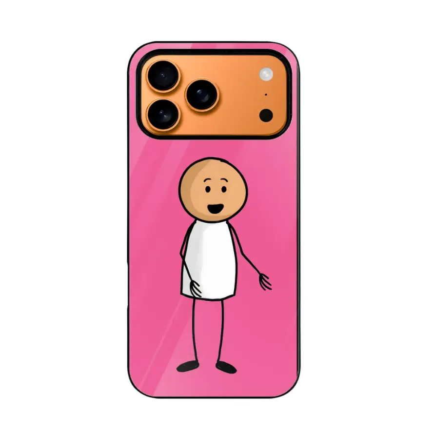 Coque générique pour iPhone 17 Pro Max, housse avec motif mignon de petit bonhomme allumette, compatible avec iPhone 17 Pro Max 6,9 pouces, protection antichoc, TPU souple et flexible, coque rose esthétique anti-rayures