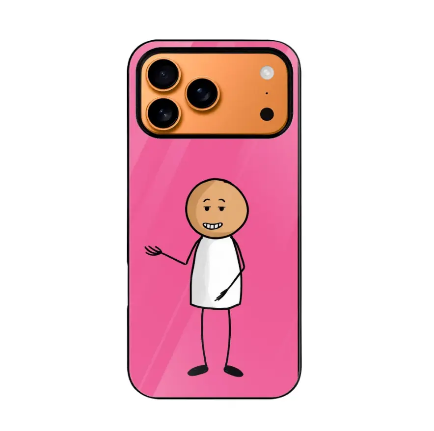 Coque Artix pour iPhone 17 Pro Max, étui de protection amusant avec motif de bonhomme allumette, coque fine en TPU antichoc et flexible, protection de l'appareil photo avec bords surélevés, motif graphique rose, coque anti-rayures