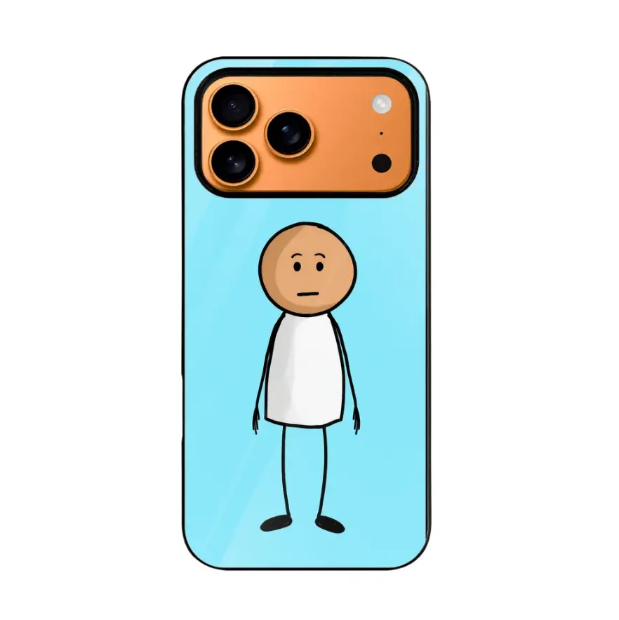 Coque VibeCase pour iPhone 17 Pro Max, étui de téléphone amusant avec dessin animé de bonhomme allumette, coque de protection fine en TPU, protection antichoc et anti-rayures, bord noir mat flexible, découpes précises
