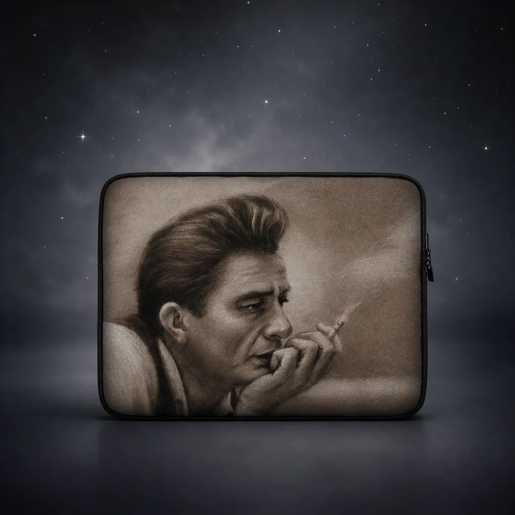 Polyester-Laptoptasche, Johnny-Cash-Porträt, 217 g / einseitiger Druck