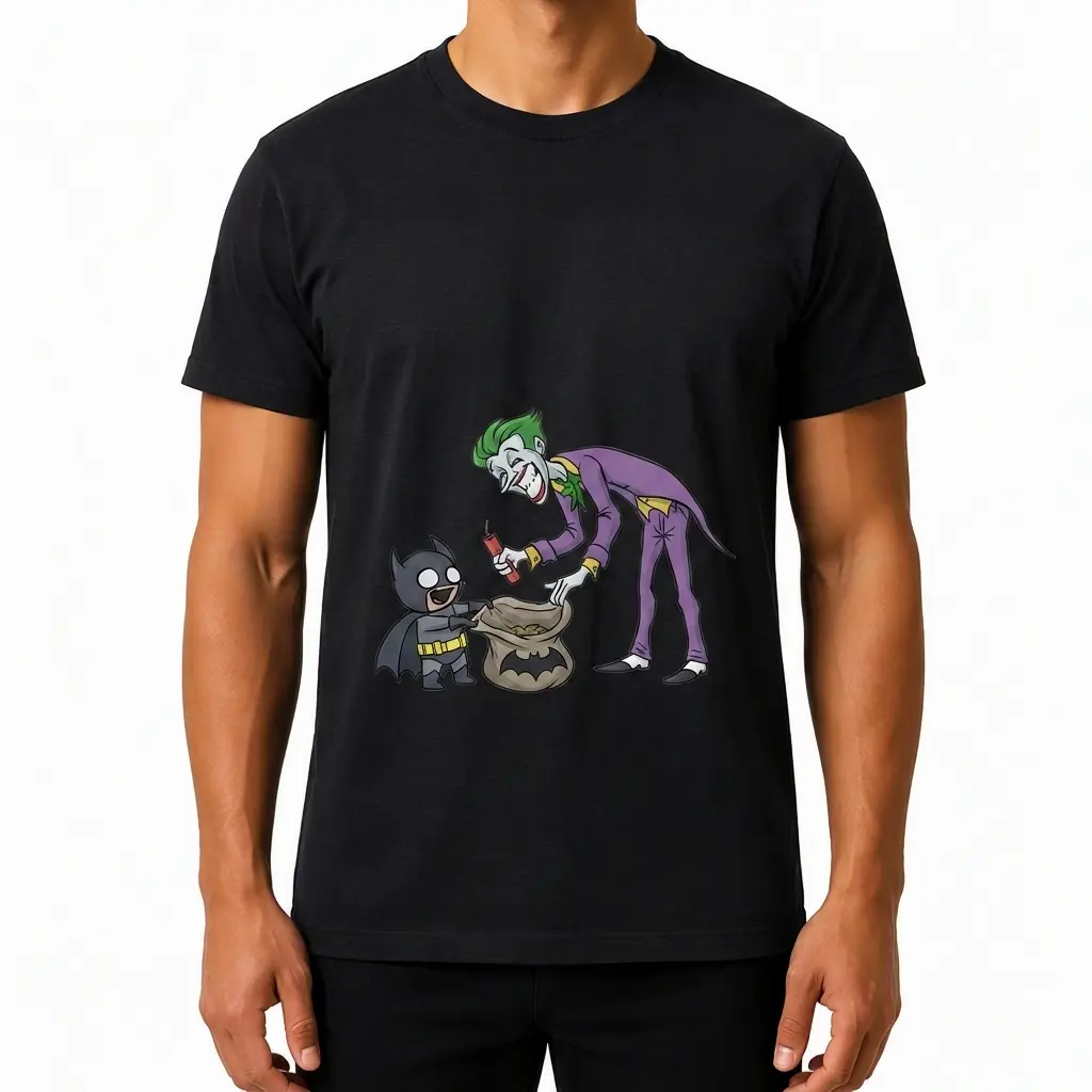 Grafisches Baumwoll-T-Shirt, Drawlloween Tag 23 - Fledermaus, langlebiger Thermotransferdruck
