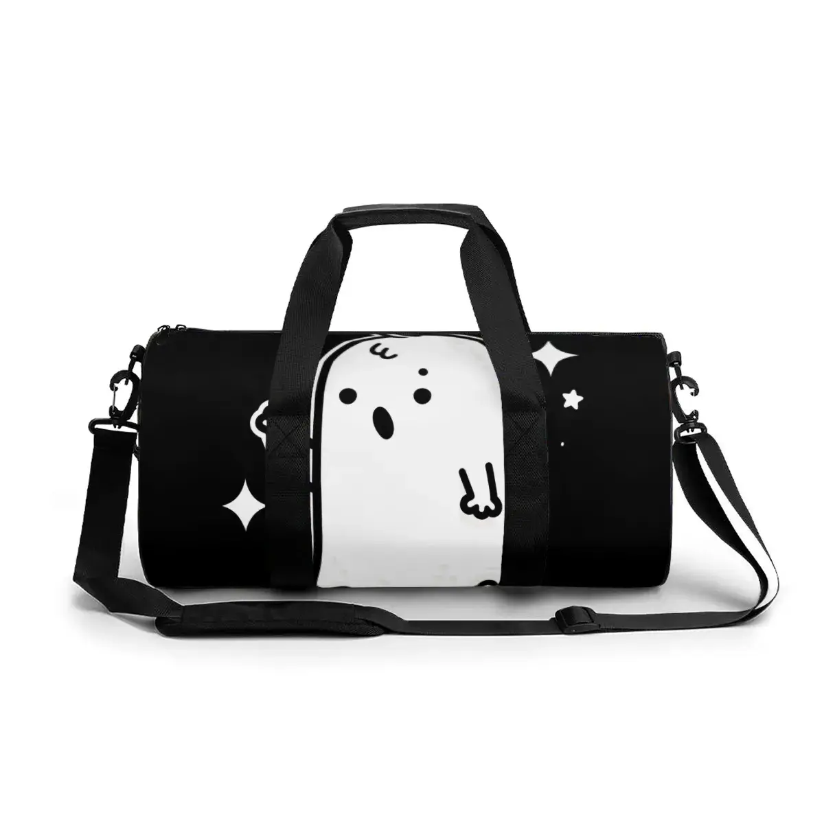 GOLIVIN Reisetasche, süße Geister-Print Sporttasche für Damen und Herren, leichte Oxford-Stoff Sport-Handtasche, wasserdichte Wochenendtasche für Handgepäck mit Trolley-Aufsteckfunktion, verstellbarer Schultergurt