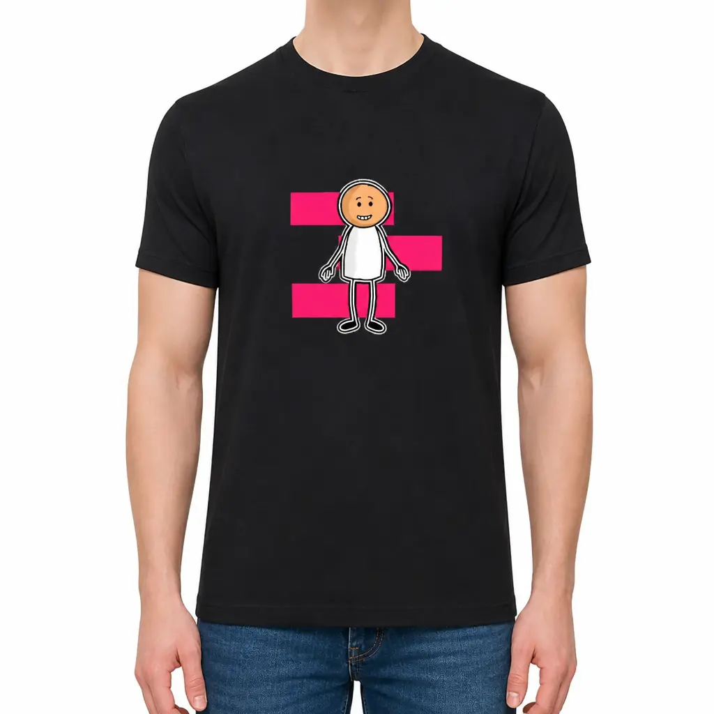 T-shirt graphique en coton pour hommes TrendFit, t-shirt à col rond avec imprimé cartoon amusant, haut décontracté et tendance pour l'été, tissu mi-lourd durable à double couture, coupe confortable et respirante, tailles S-3XL
