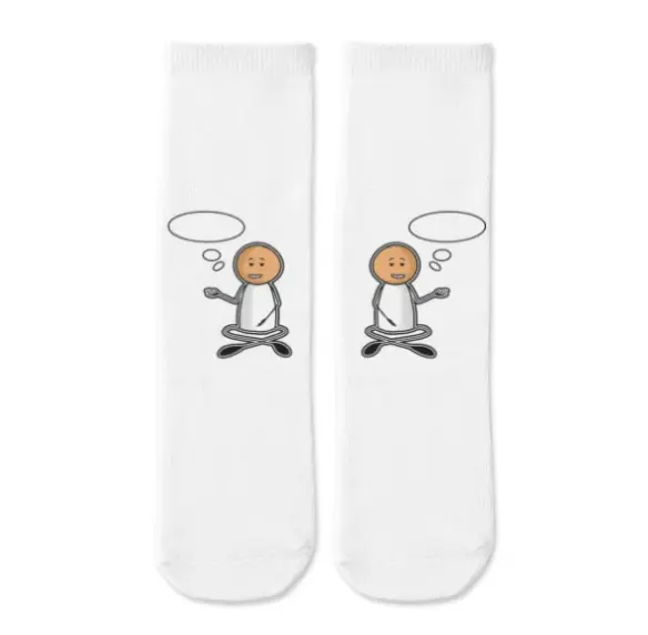 Chaussettes en polyester 75g, chaussettes imprimées sur une face, matériau léger et respirant, teinture durable et écologique, taille unique, ajustement confortable pour un usage quotidien.
