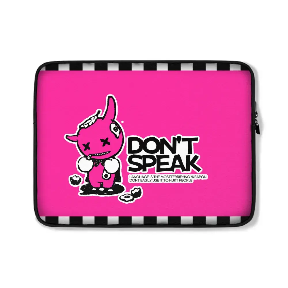 不語Don't Speak 粉色棉花糖兔筆記型電腦內膽包