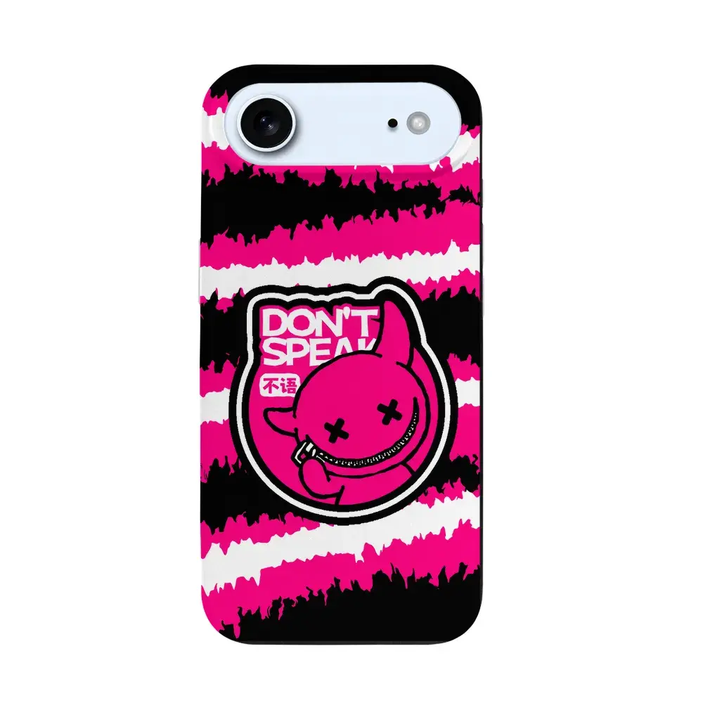 Capa de celular com estampa de "Don't Speak", zíper, dentes, diabinho e listras, para iPhone 17 Air