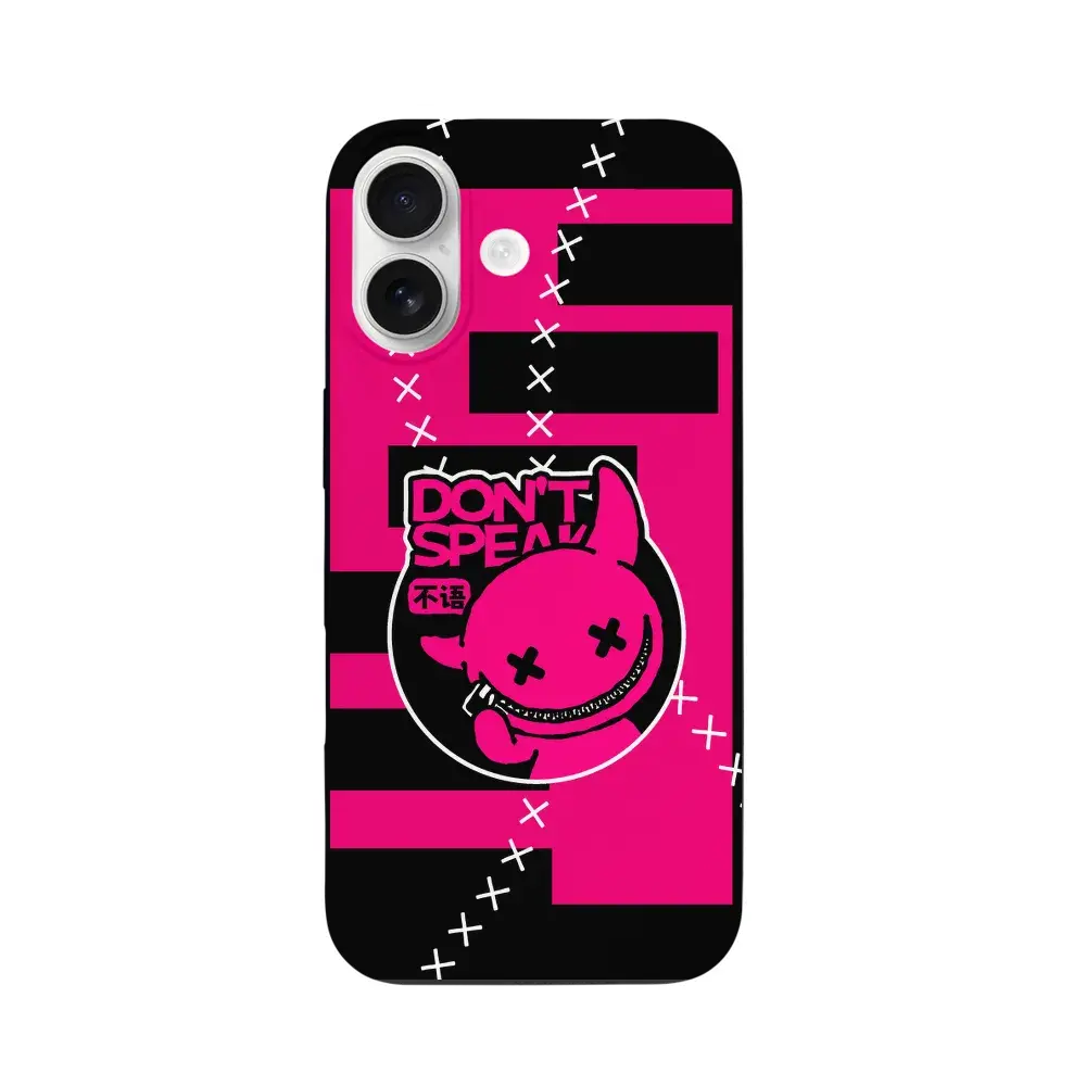 不語Don't Speak 拉鍊牙齒小惡魔印花圖案手機殼 適用於iPhone 17