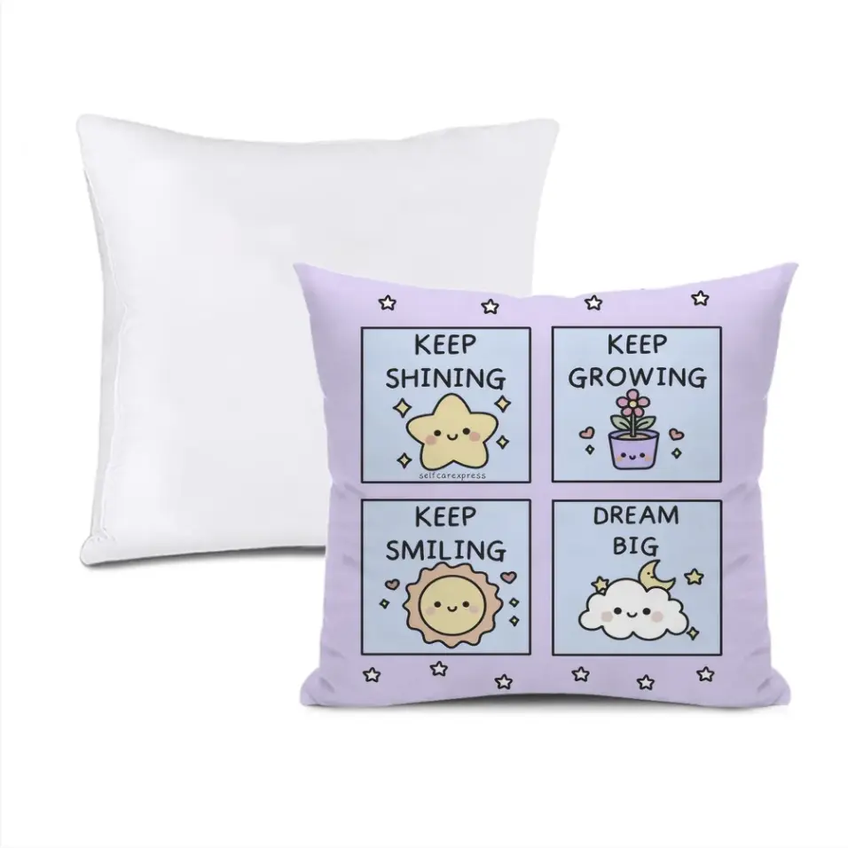 Polyester Throw Pillow, 12x12 Inch Double-Sided Print, Velvet Throw Pillow with Pillowcase and Core, Soft Touch and Eco-Friendly, Invisible Zipper, Durable and Easy Wash