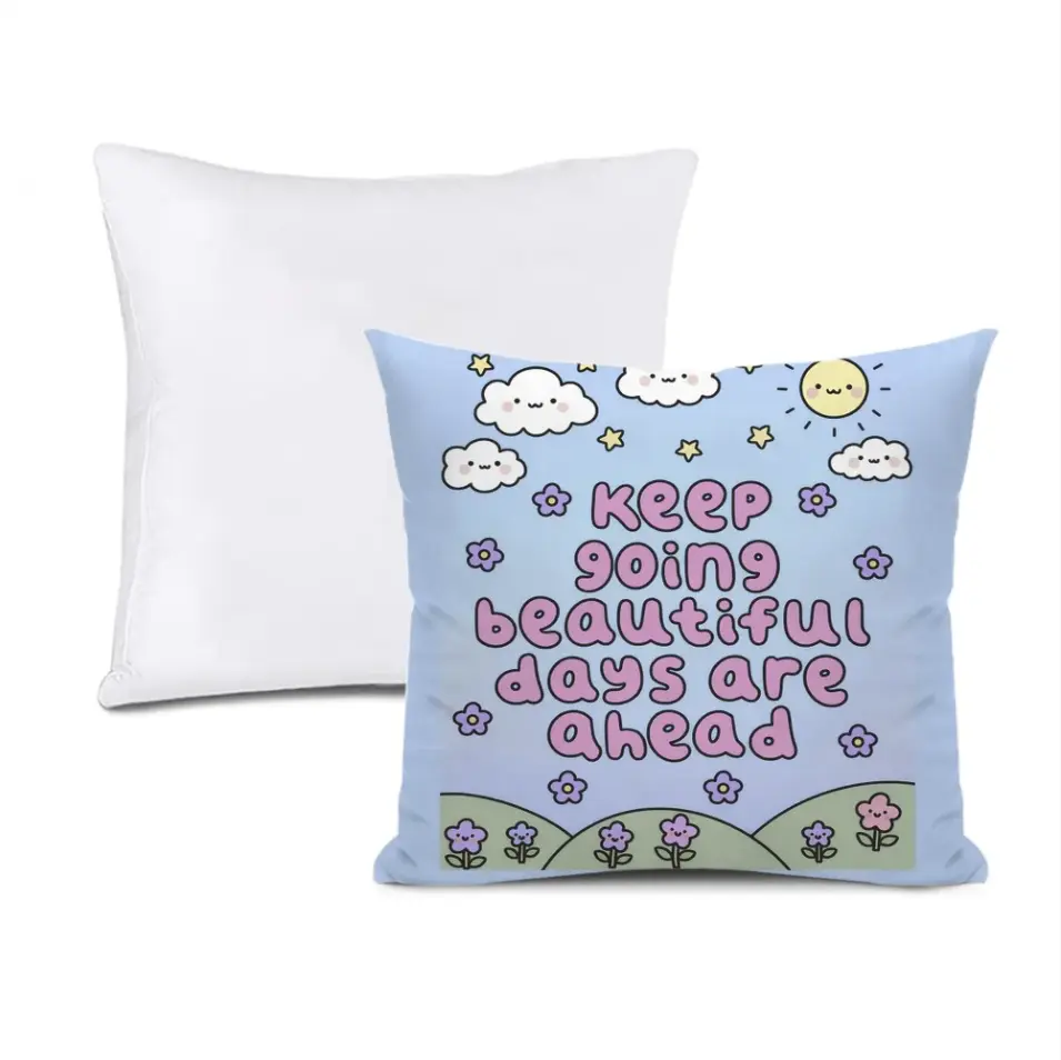 Polyester Throw Pillow Double-Sided Print, 12x12 Inch, Includes Pillowcase and Core, Soft Touch Fabric, Invisible Zipper, Durable and Easy Care
