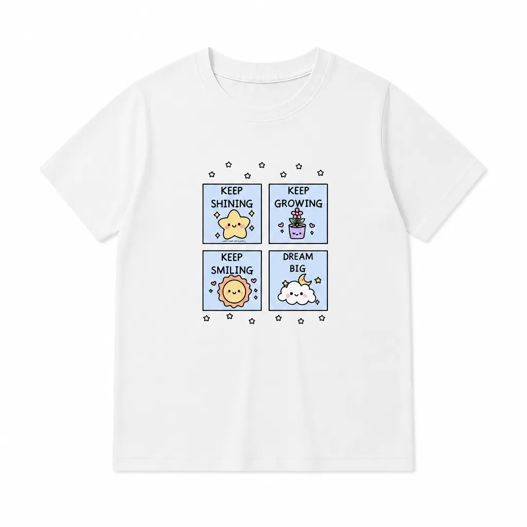 ChicStyle Women's Graphic T-Shirt, Short Sleeve Cotton Crewneck Tee, Cute Inspirational Cartoon Print Casual Summer Tops, Breathable Lightweight Soft Fabric, Reinforced Neckline, Sizes S-XXL