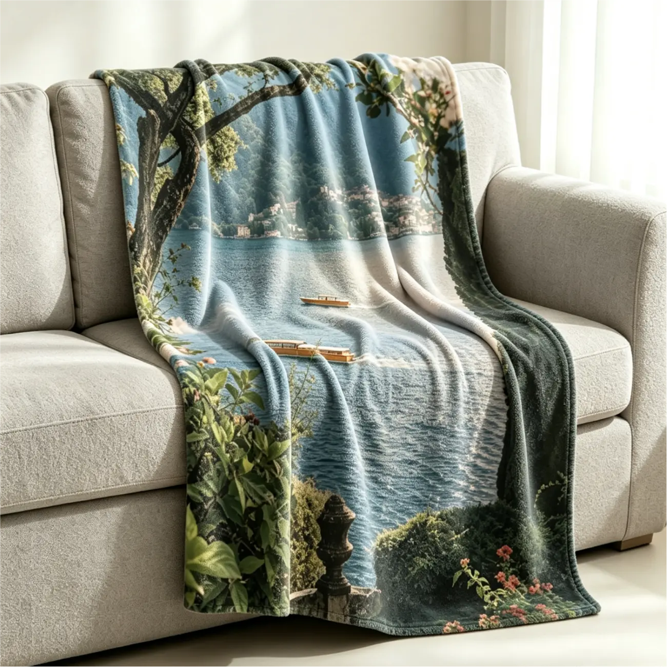 Flannel Blanket ,Afternoon Beyond the Garden,30×40 Inch (230g, Portrait) Single-sided Print