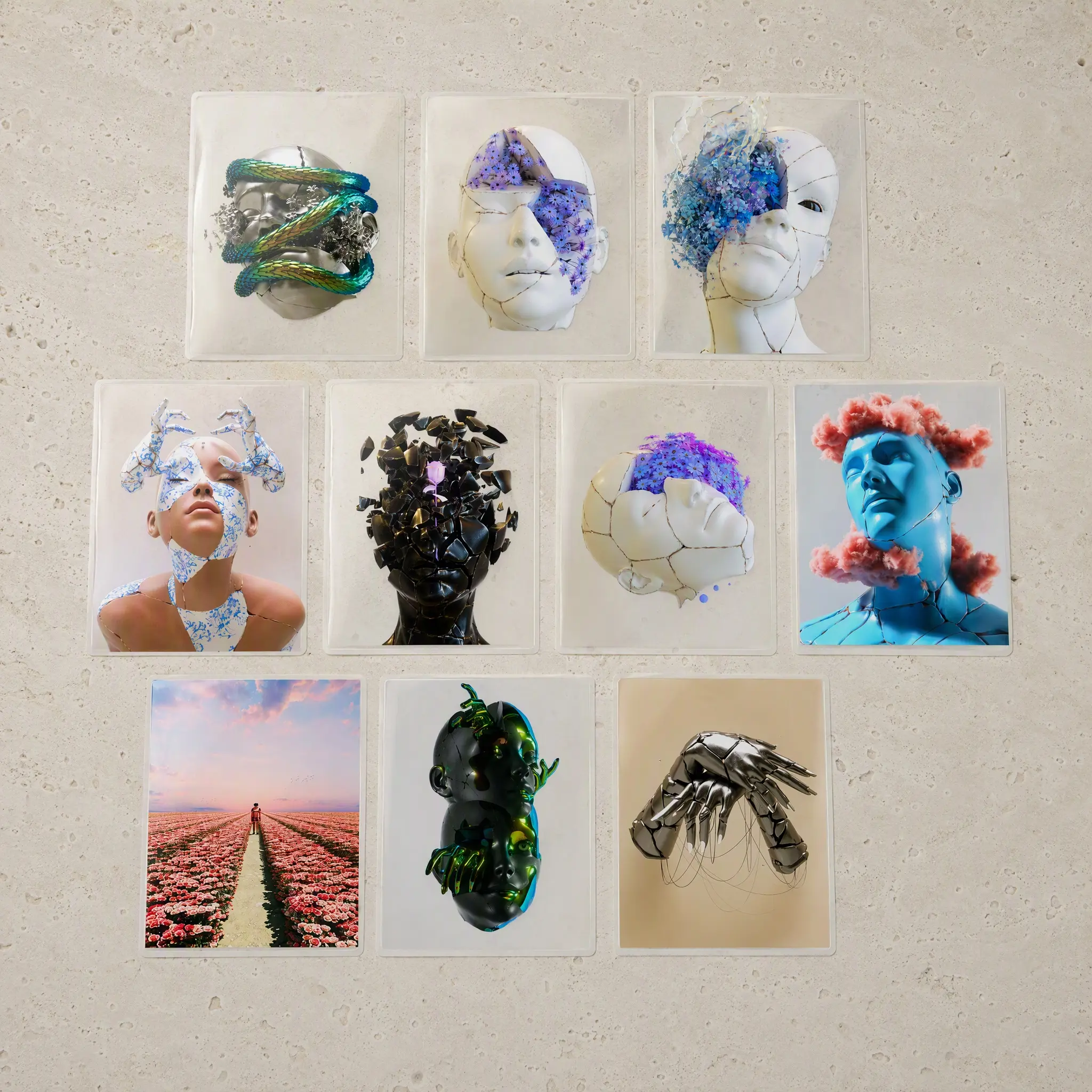 10 Pcs Light Color Series PET Sticker Set, Precision Die-Cut Aesthetic Stickers, Max 3.94" (10cm)