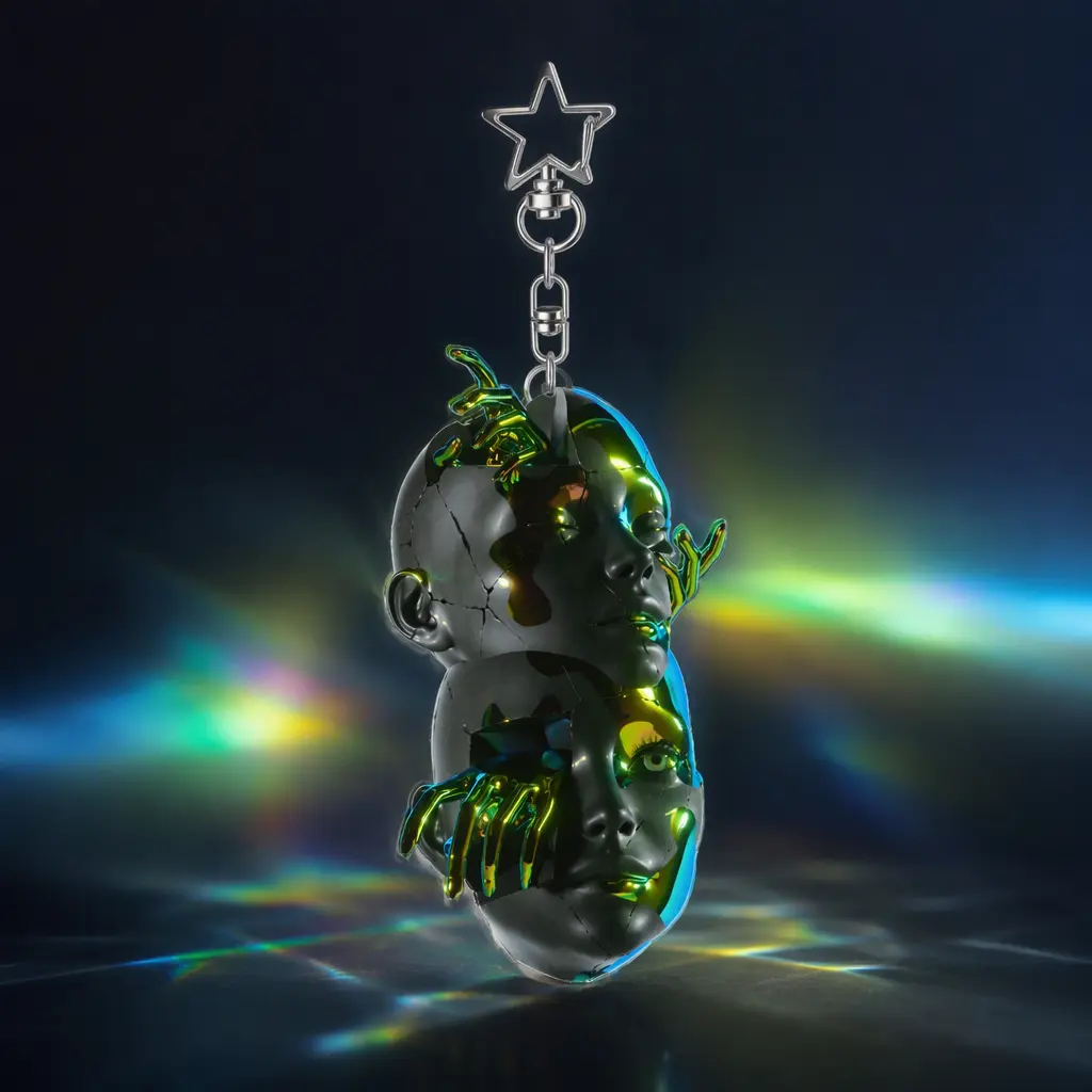 Wegonsee, Borderless Acrylic Keychain with Star Charm, Max Length 10cm (3.94 Inch)
