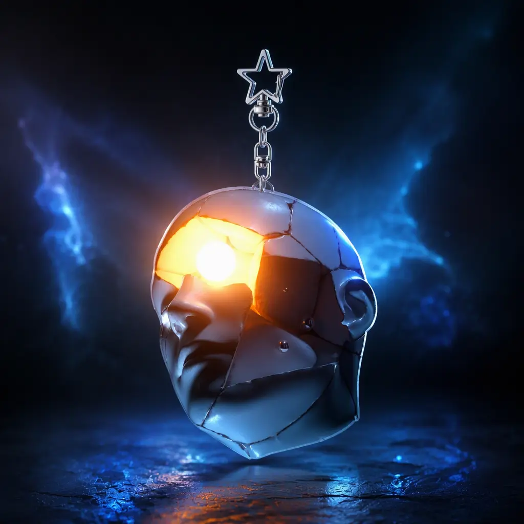 BRILLANTE, Borderless Acrylic Keychain with Star Charm, Max Length 10cm (3.94 Inch)