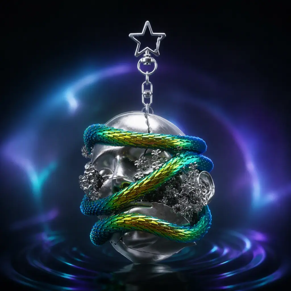 EMOTIONAL DEPTHS, Borderless Acrylic Keychain with Star Charm, Max Length 10cm (3.94 Inch)