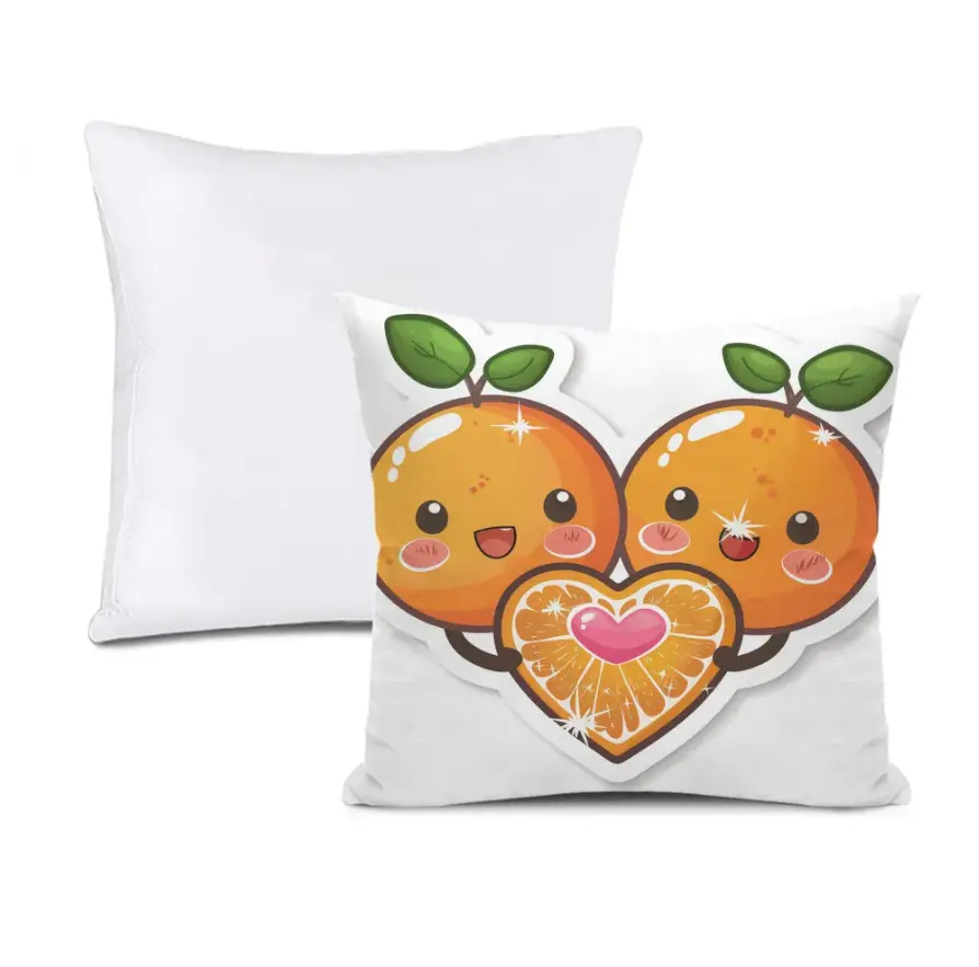 Oranges Polyester Throw Pillow , 12x12Inch , Double-Sided Print (Same Pattern)