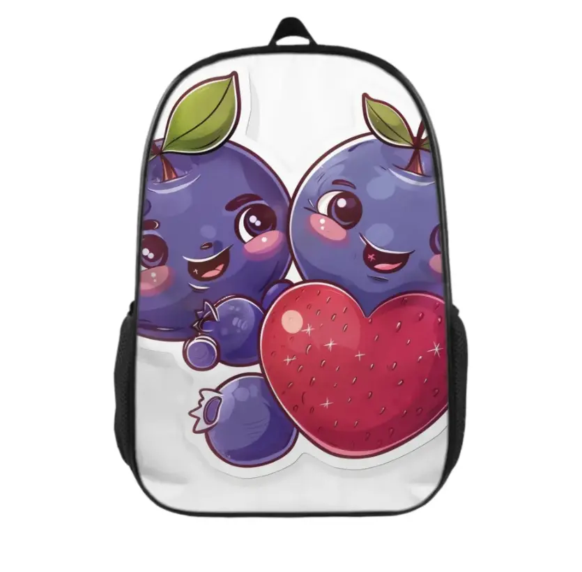 Blueberries Polyester Backpack (with Boning) , 420g , Single-Sided Print