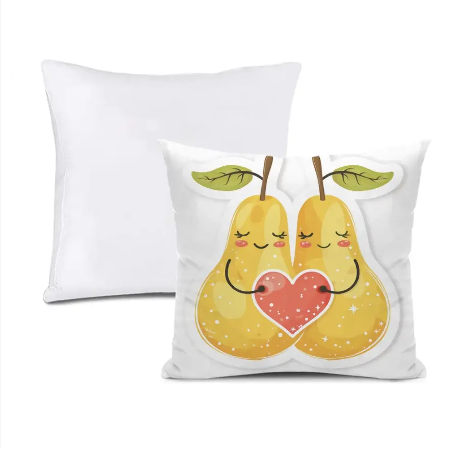 Pears Polyester Throw Pillow , 12x12Inch , Double-Sided Print (Same Pattern)
