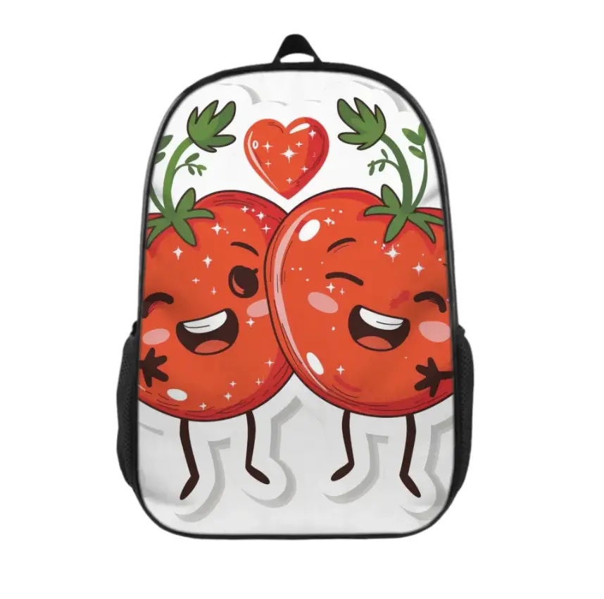 Cherries Polyester Backpack (with Boning) , 420g , Single-Sided Print