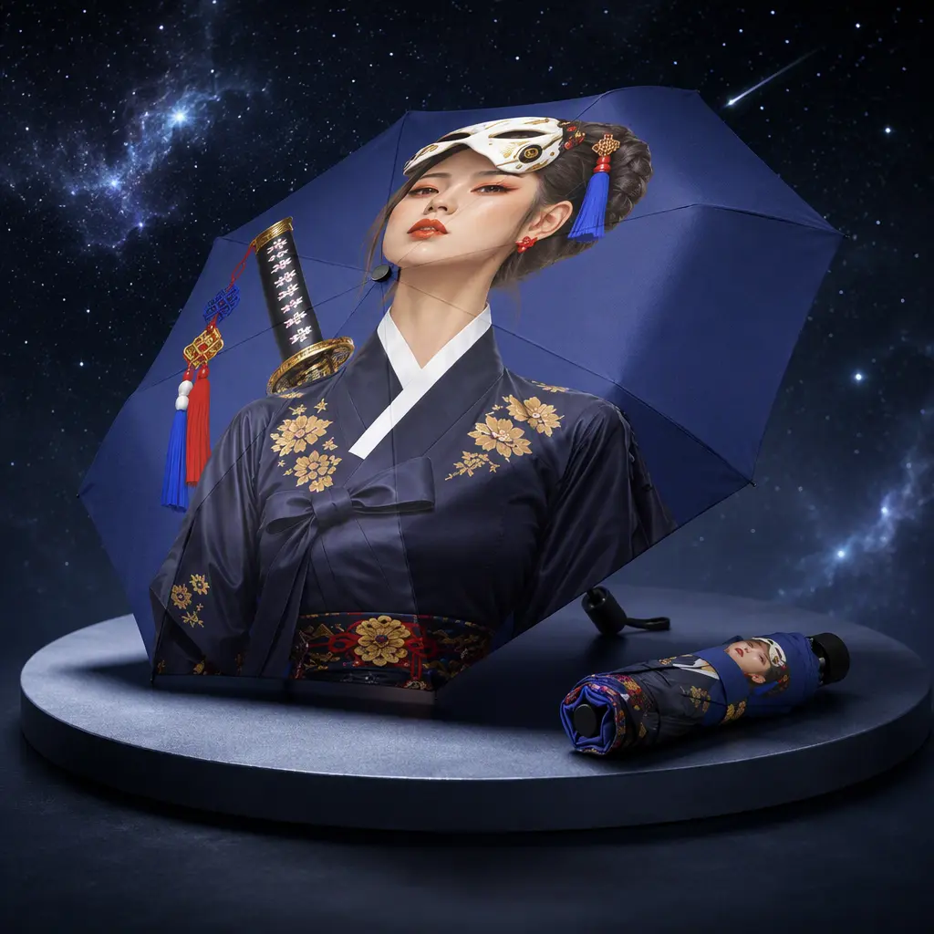 Nongae_Portrait  View Polyester Umbrella , 280g , All-Over Print