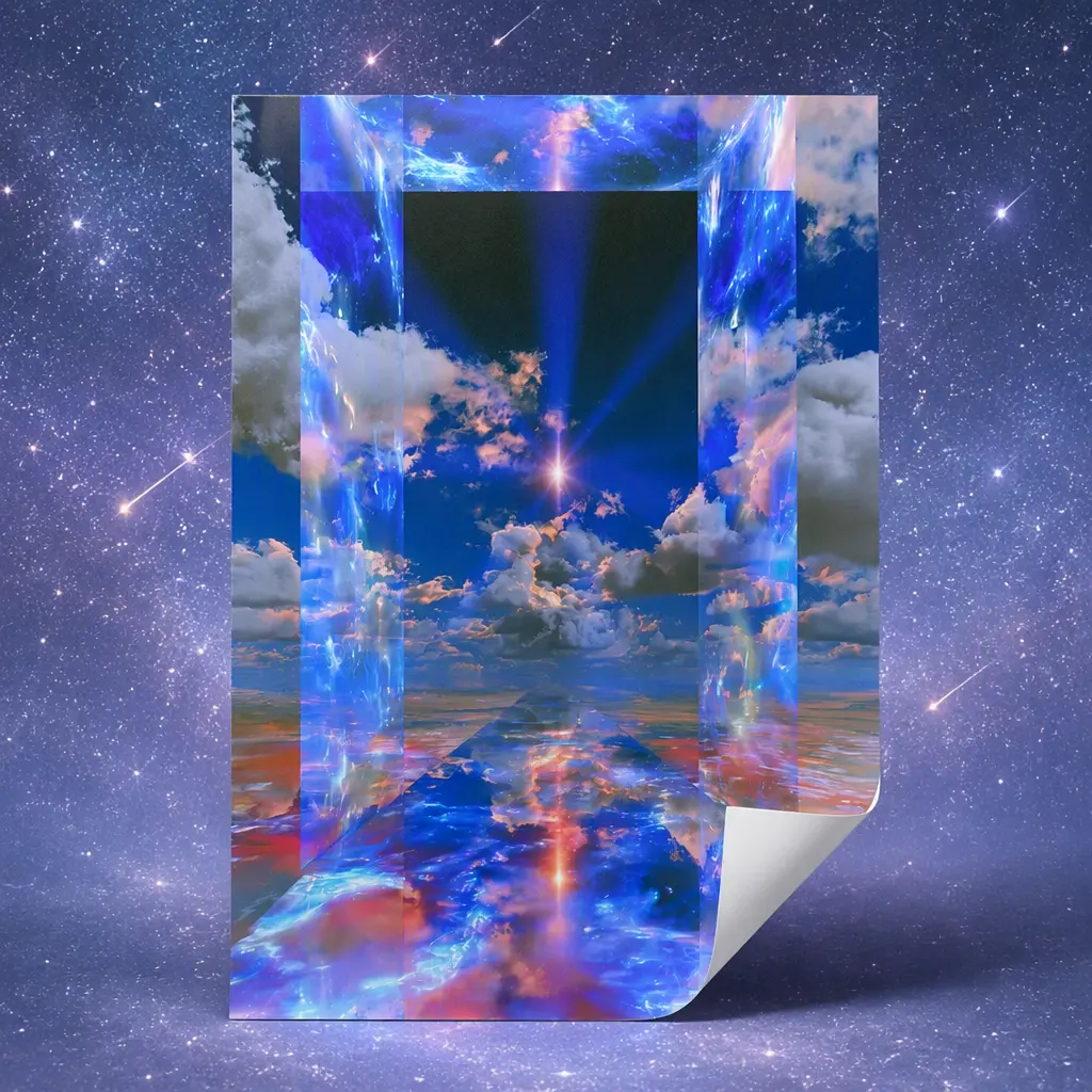 Blue Cloud Portal, Self Adhesive Poster, 12x18Inch