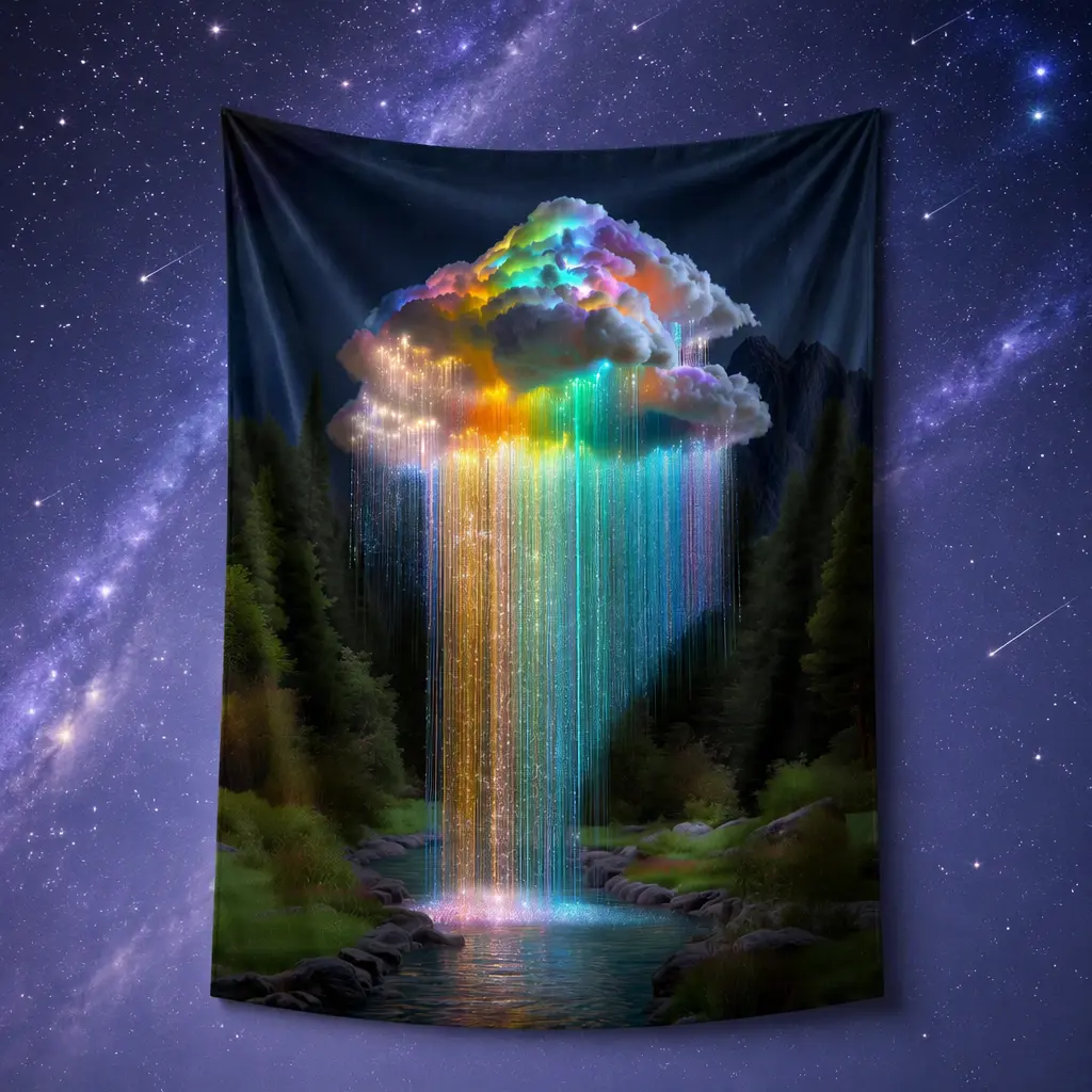 Rainbow Cloud over Water, Extra Lightweight Wall Tapestry, 60x80 in (150x200 cm)