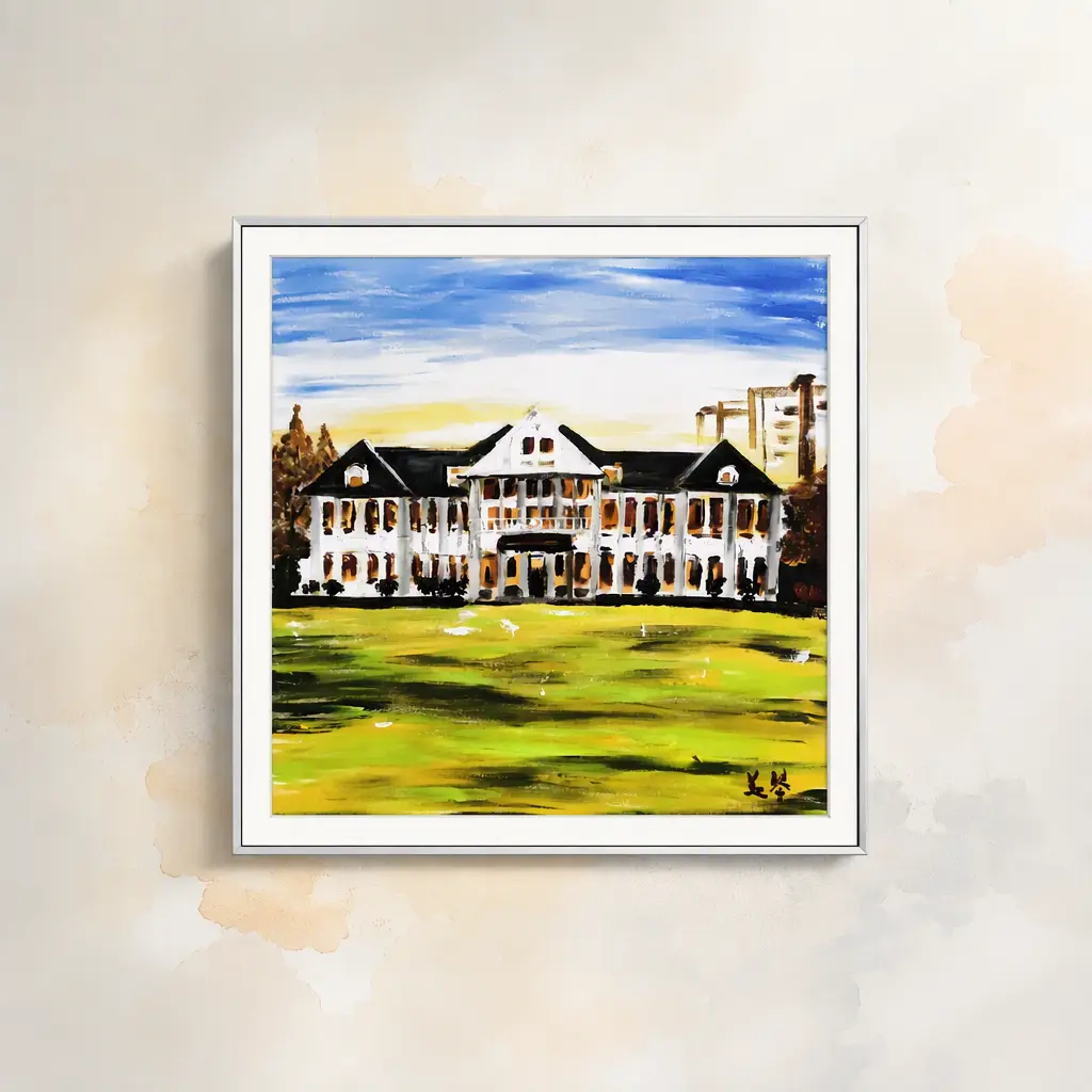 Artist collaboration Fudan Twelve Scenes Series (Part 2), 3D textured painting 60x60 cm (including frame)