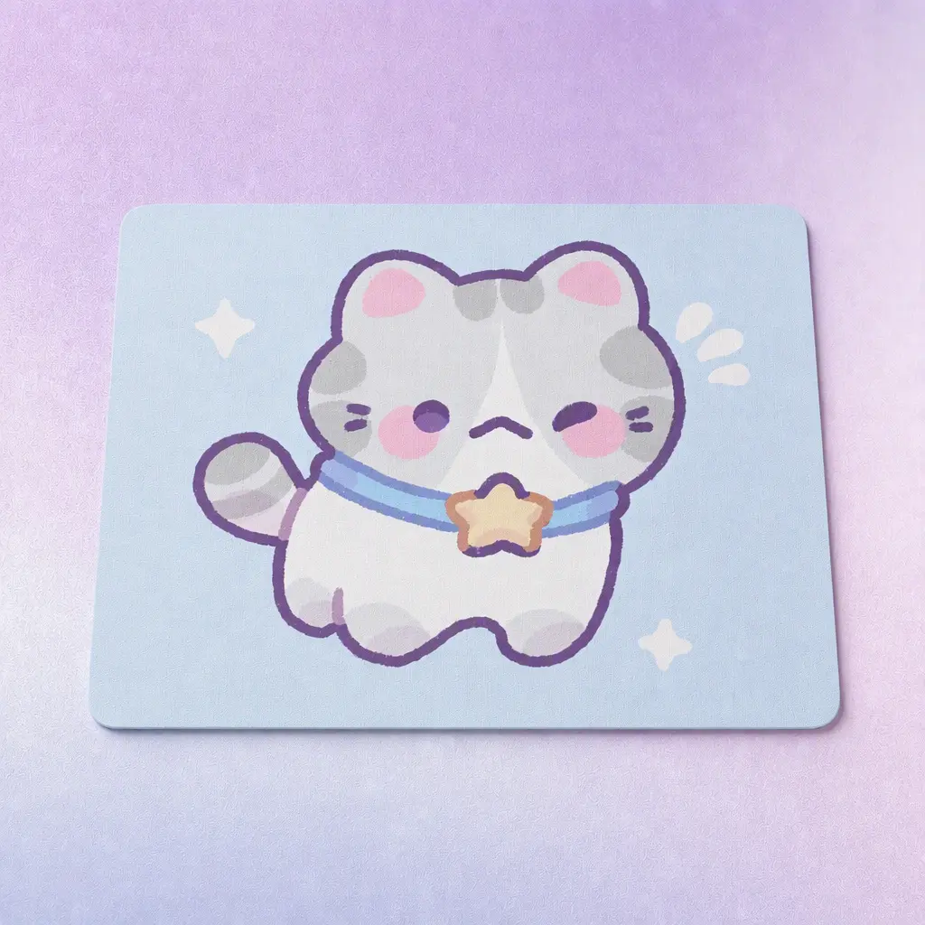 Sevimli Kedi Mouse Pad, 9.5x8 İnç Kawaii Yavru Kedi Masa Matı, Kaymaz Doğal Kauçuk Taban, Dizüstü Bilgisayar PC Ofis Oyun için Su Geçirmez Polyester Yüzey, Pürüzsüz Kaymalı Hassas Mousepad