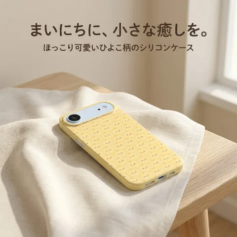 Vansko iPhone 17 Air case, cute chick pattern yellow silicone case, shockproof, shock absorption, anti-drop smartphone cover, compatible with iPhone 17 Air, back protection cover, thin, lightweight, easy to hold, anti-fingerprint, oil-repellent, wear-resistant, precise cutout design, perfect fit, supports wireless charging, excellent operability, animal character illustration design case, gift present
