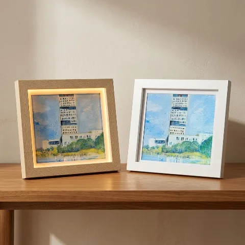 Artist Collaboration Fuzhou University Campus Landscape Series (II): Fuzhou University Jinjiang Building, acrylic photo frame, 21x17cm horizontal single-sided print