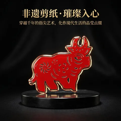 Adesivo de cristal de recorte de papel do patrimônio cultural imaterial de Ningxia, material de PVC, adesivo de cristal tridimensional 3D