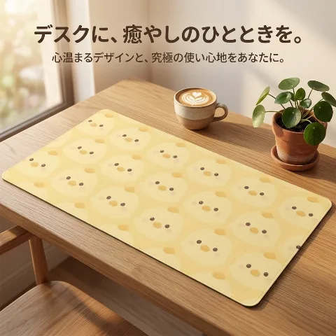KyoTech Large Mouse Pad, Cute Chick Pattern Gaming Mouse Pad, Water-repellent Keyboard Mat for PC Desks, Office, and Home, Natural Rubber Non-slip Base, Anti-slip and Durable, Long-lasting, Precision Stitched Edges to Prevent Fraying, Smooth Mouse Operation, High-density Fabric, Fatigue Reduction, Washable, Large Size 100x50cm 120x60cm, Various Sizes Available