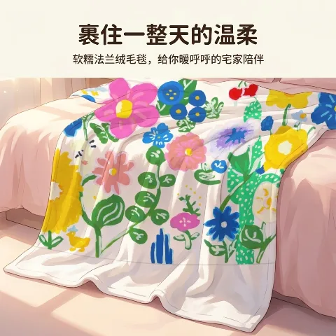 Coperta in flanella 30x40 pollici, coperta in flanella con stampa su un lato, bianca, anti-pilling, morbida e resistente, a rapida asciugatura e facile da curare, ipoallergenica, adatta a persone asmatiche.