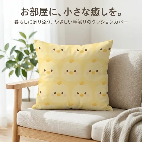 LuminaHome Cushion Cover, cute chick pattern, velvet-touch short plush, 45x45cm 40x40cm 50x50cm, hidden zipper design, sofa backrest interior stylish decoration, suitable for all seasons, breathable, sweat-absorbent, moisture-wicking, 100% high-quality polyester, machine washable, shrink-resistant, for children's rooms, bedrooms, car interiors, living room decoration, gifts, presents, celebrations, double-sided print, lightweight, square pillowcase