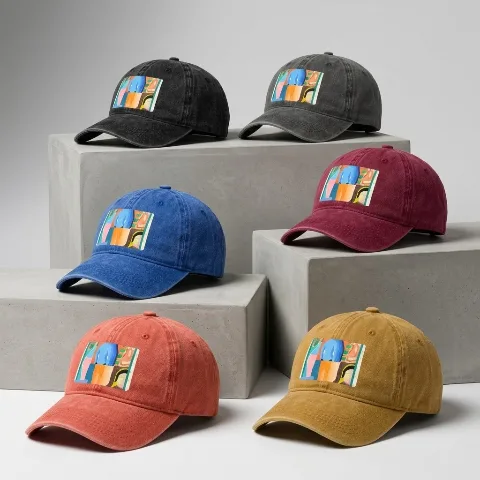 Cappellino da baseball ArtStyle, berretto con visiera in stile denim lavato, cappello parasole con stampa astratta artistica, cappellino sportivo unisex per attività all'aperto. Realizzato in tessuto di poliestere leggero di alta qualità, anti-UV, traspirante e resistente all'usura. Dotato di fibbia metallica regolabile sul retro per adattarsi perfettamente a diverse circonferenze della testa. Adatto per il tempo libero quotidiano, fitness, campeggio, escursionismo, golf, spiaggia e viaggi. Texture vintage effetto invecchiato, accessorio alla moda versatile e indispensabile. Protegge efficacemente la pelle dai danni dei raggi UV, mantiene la pettinatura in ordine senza ostacolare la visuale. Ideale per tutte le stagioni, un regalo personalizzato.